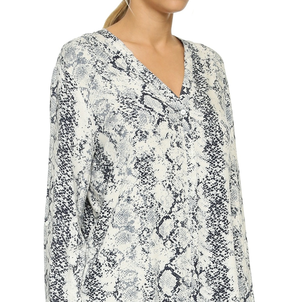 Soft Joie Dane Snake Print Button Down Blouse - image 2